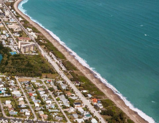 Aerial view of Hutchinson Island, site of South Beach